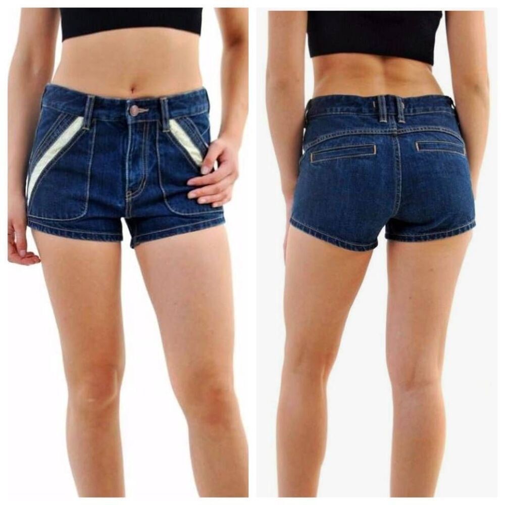 Free People FP Sweet Surrender Lace High Rise Denim Jean Shorts 25 Boho Summer